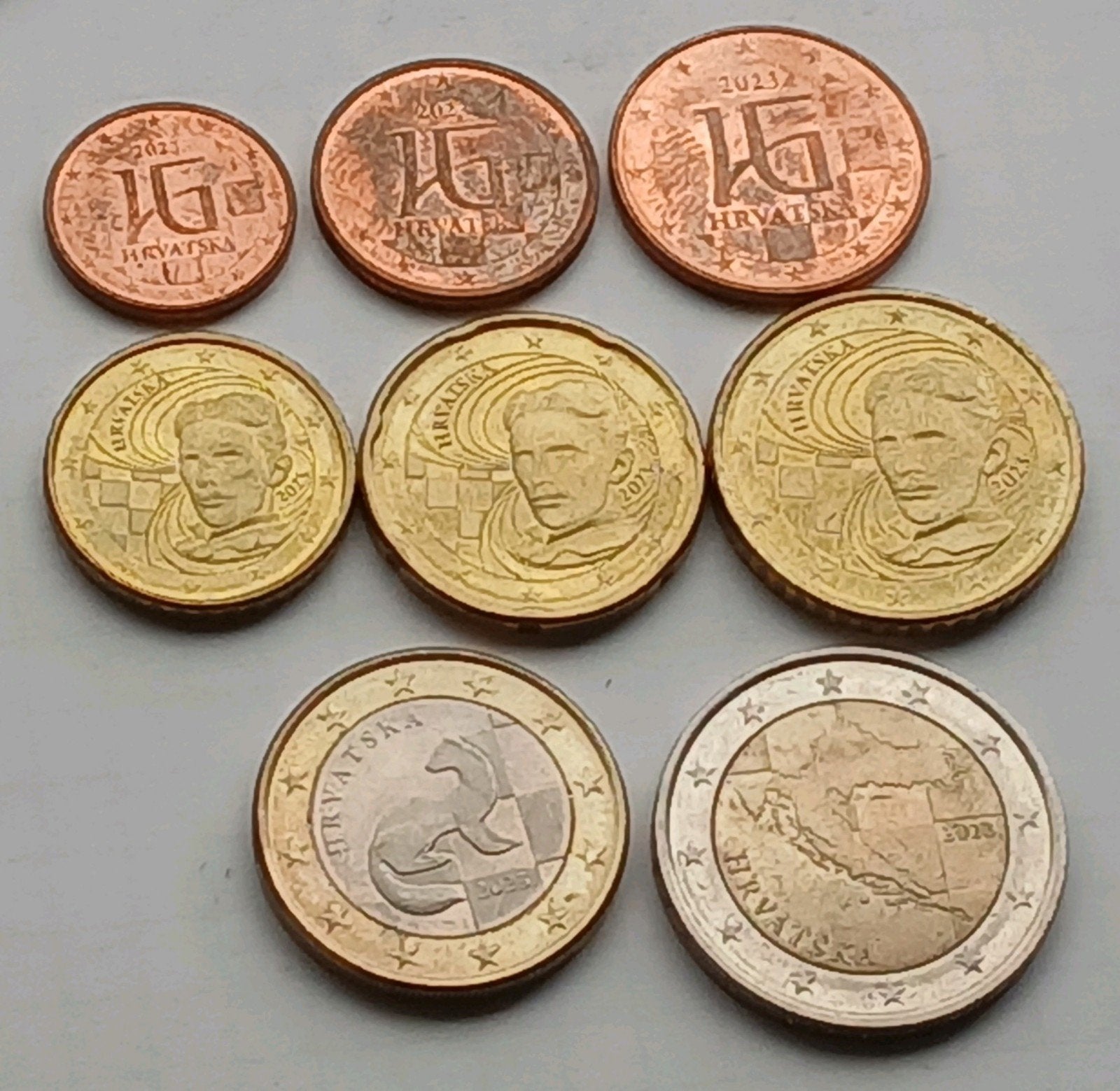 Kroatie Verzameling Nieuwe Euro Munten 2023 Nikola Tesla, Ophalen of Verzenden