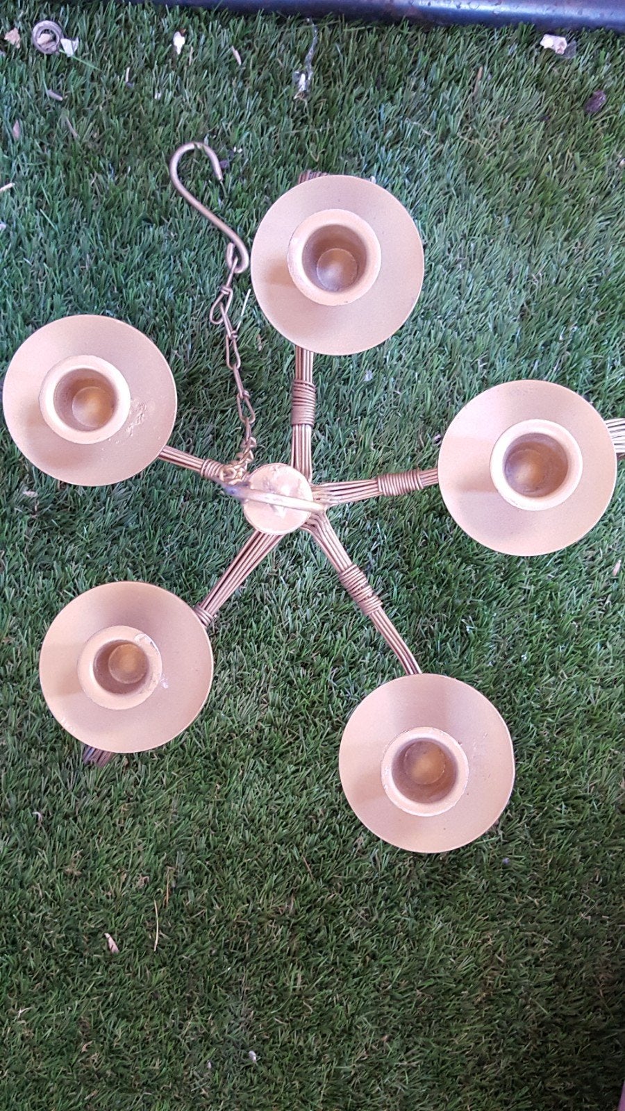 Vintage  Kroonluchter met 5 Armen, Ophalen of Verzenden, Gebruikt
