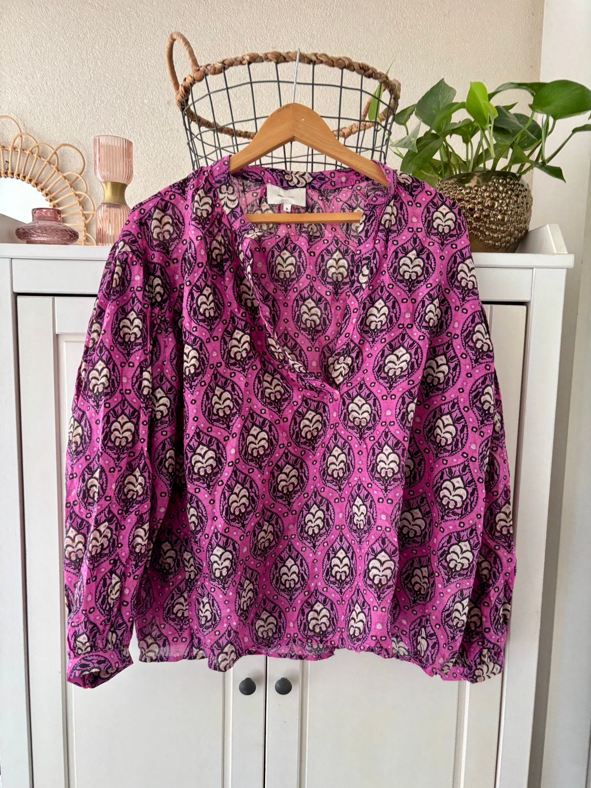 Shoeby voile roze katoenen blouse maat M, Ophalen of Verzenden, Zo goed als nieuw, Maat 38/40 (M), Roze