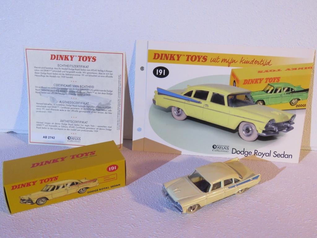 Dinky Toys 191 Dodge Royal sedan Atlas, Ophalen of Verzenden, Zo goed als nieuw, Auto, Dinky Toys