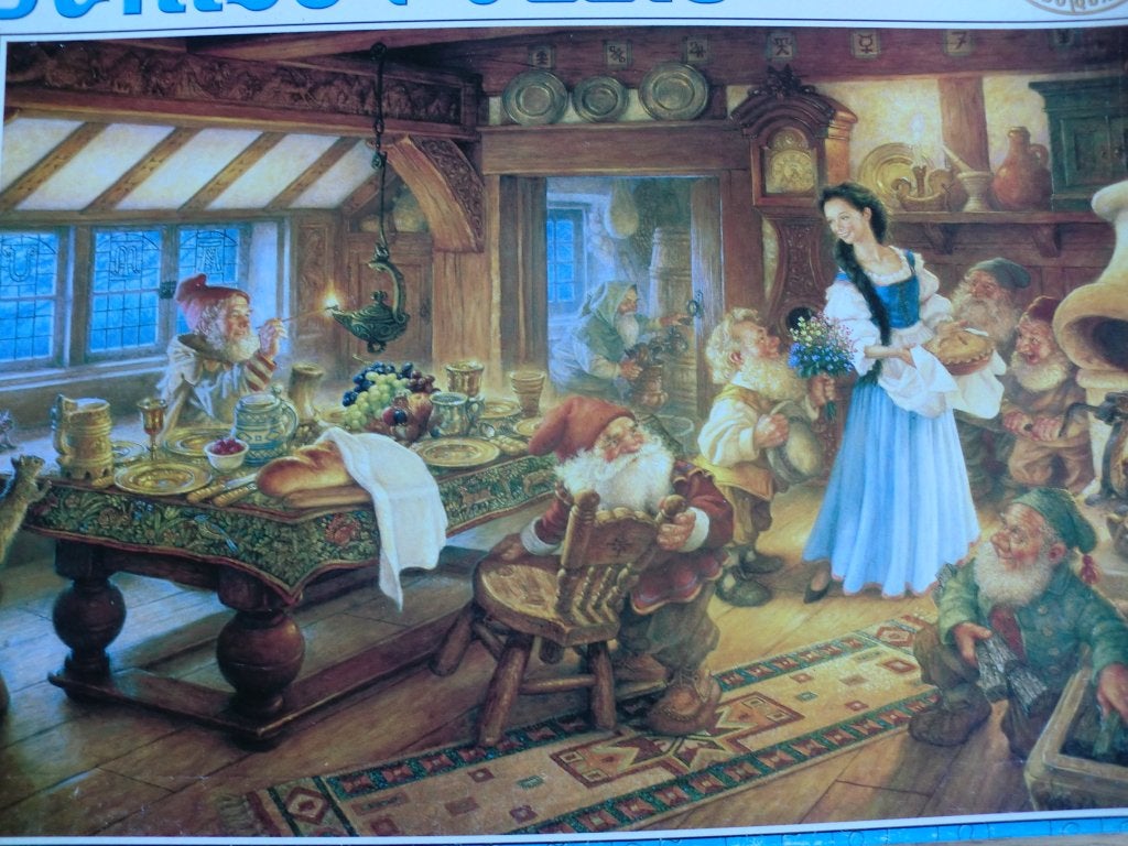 Legpuzzel Sneeuwwitje en de 7 dwergen, 1000 stukjes, Ophalen of Verzenden, 500 t/m 1500 stukjes, Gebruikt, Legpuzzel