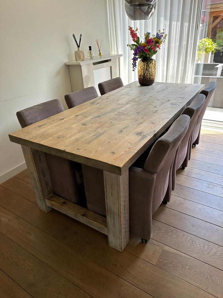 Eettafel met 6 stoelen, Ophalen, Gebruikt, 6 tot 8 stoelen
