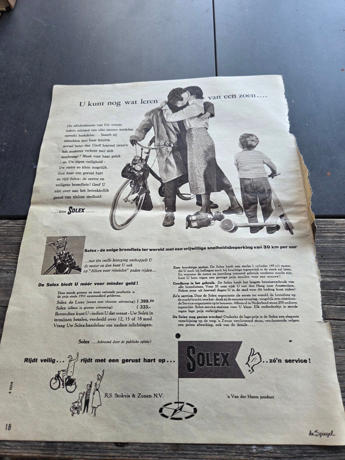 oude solex advertentie, Ophalen of Verzenden, 1940 tot 1960, Nederland, Knipsel(s)