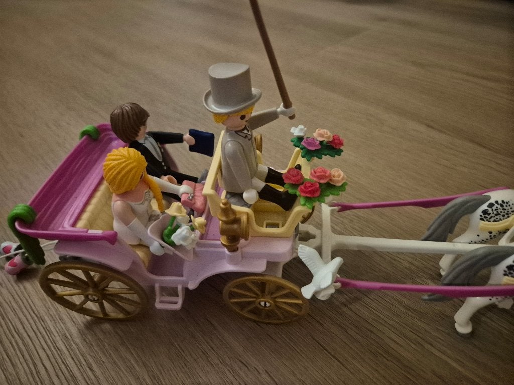 Playmobil bruids koets, Kinderen en Baby's, Speelgoed | Playmobil, Complete set, Voertuig, Ophalen of Verzenden, Zo goed als nieuw