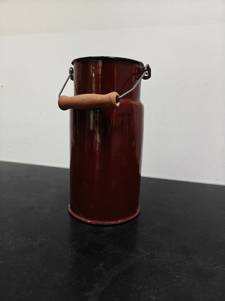 bruine emaille melk emmer, Ophalen of Verzenden