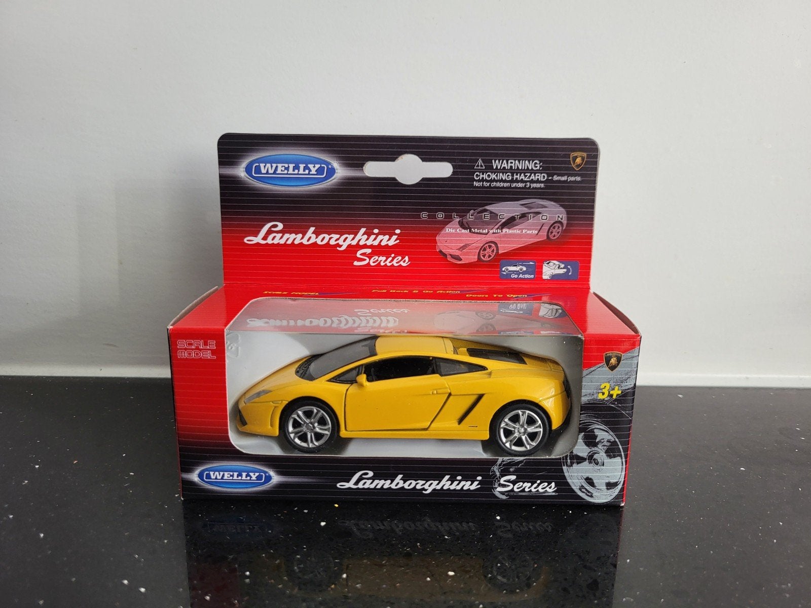Lamborghini Gallardo LP560-4 geel 1/43 Welly, Ophalen of Verzenden, Zo goed als nieuw, Auto, Overige merken