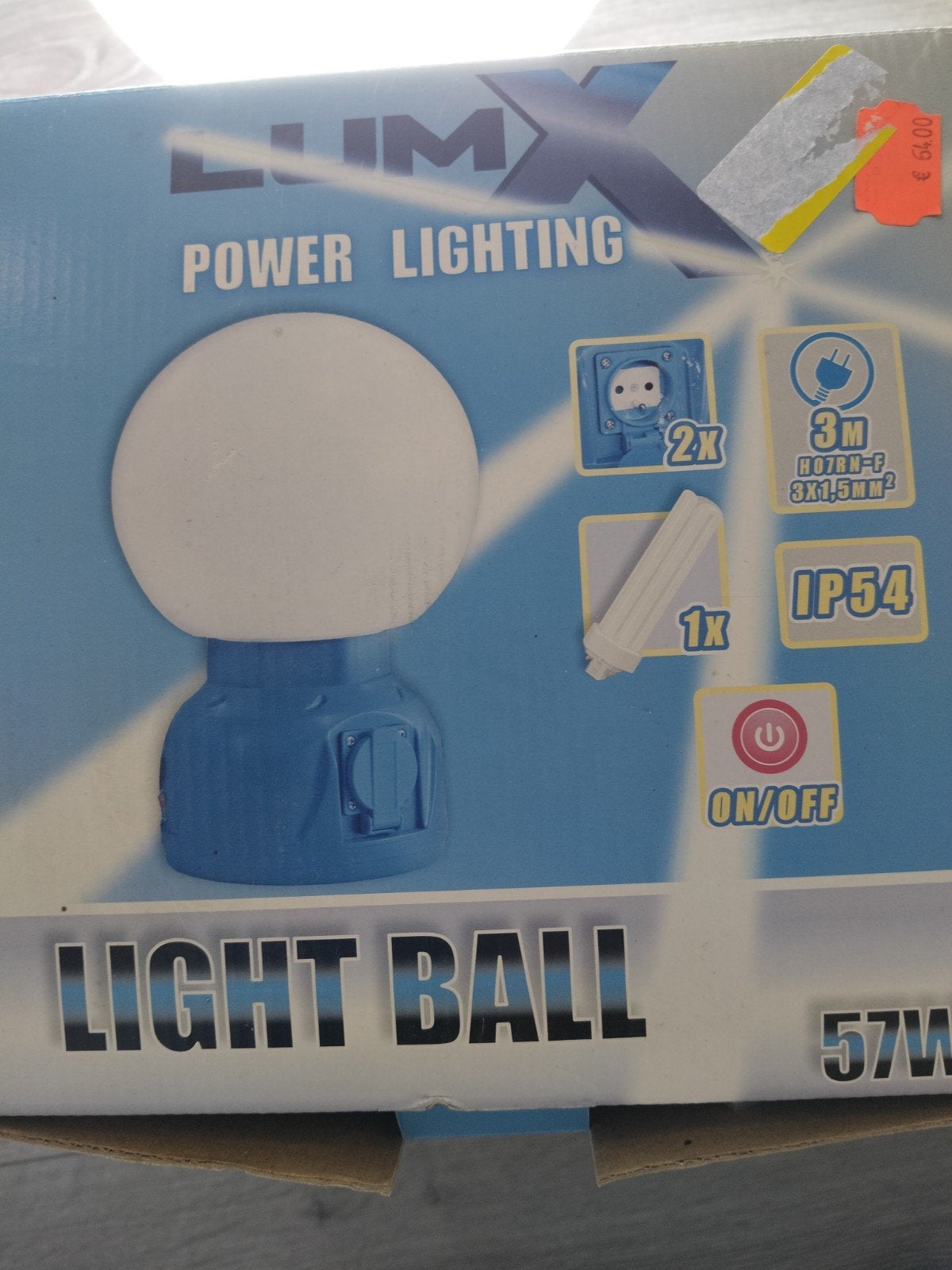 Werklamp bolvorm nieuw, Ophalen of Verzenden, Nieuw, Minder dan 600 watt