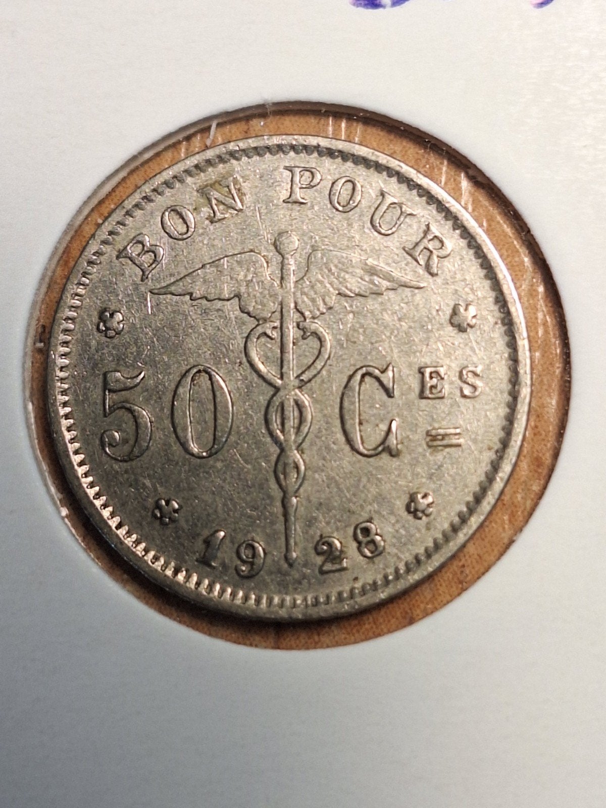 BELGIQUE 50 centimes 1928 (#86), Ophalen of Verzenden, Overig, Losse munt