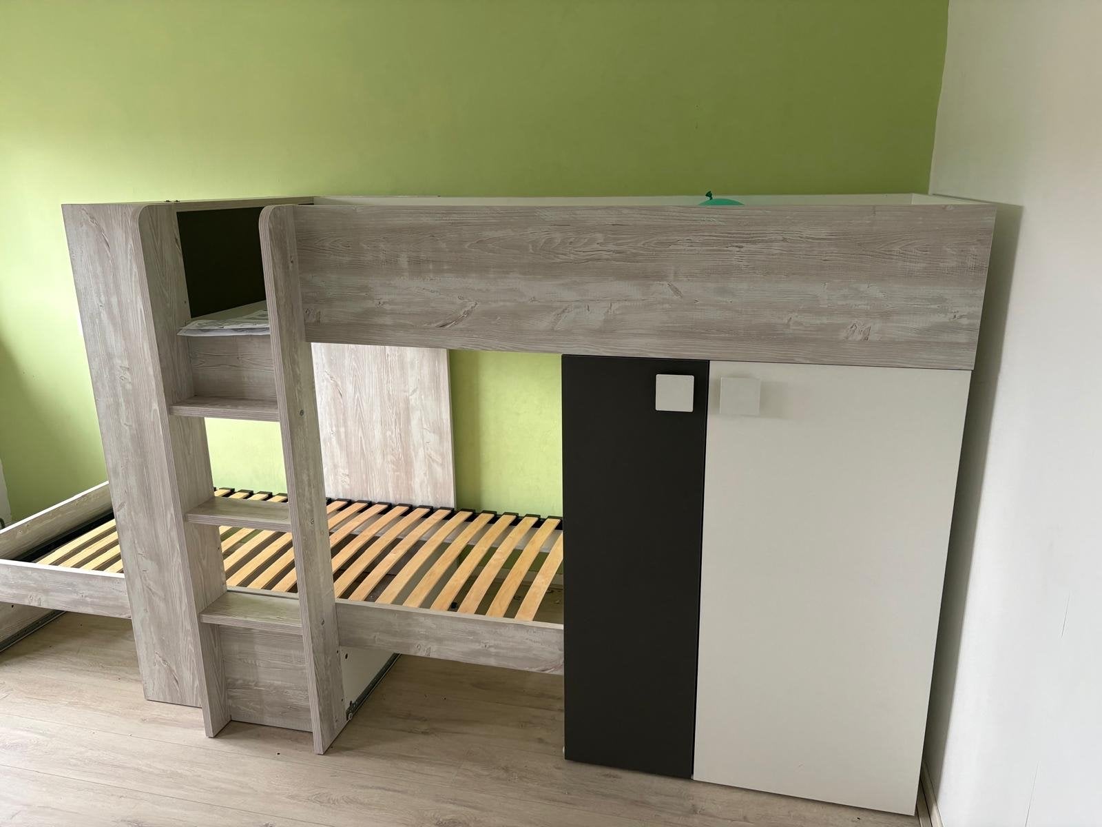 Stapelbed  met opbergruimte, Ophalen, 90 cm, Eenpersoons, 160 tot 180 cm