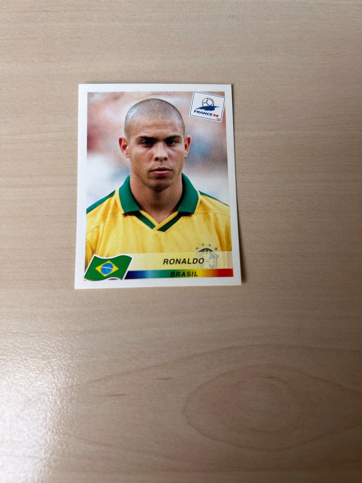 Panini WK 1998 Sticker Ronaldo Brazilië, Ophalen of Verzenden, Zo goed als nieuw, Sticker
