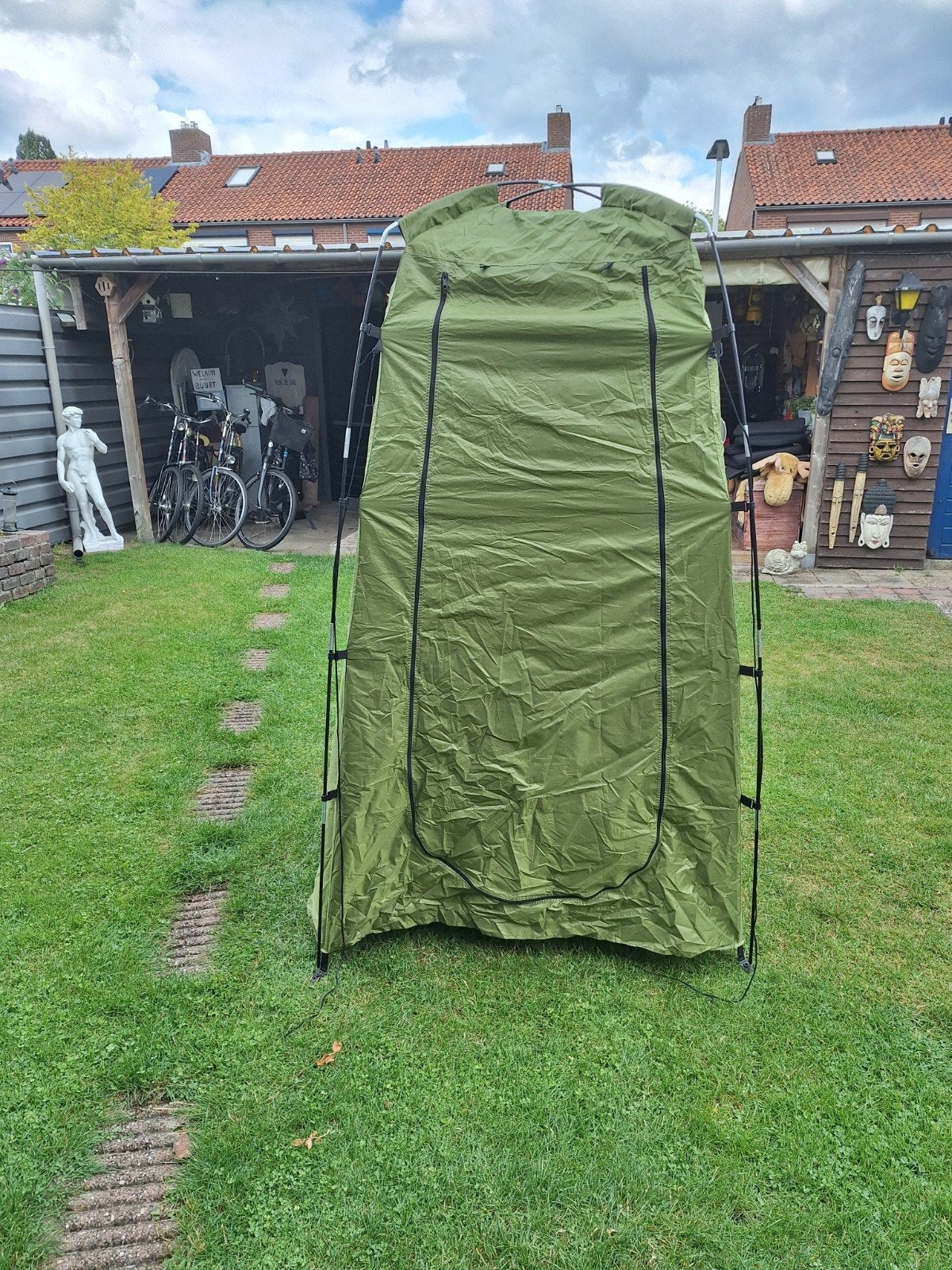 Groene camping douche/omkleedtent, Ophalen of Verzenden, Gebruikt, Tot en met 2
