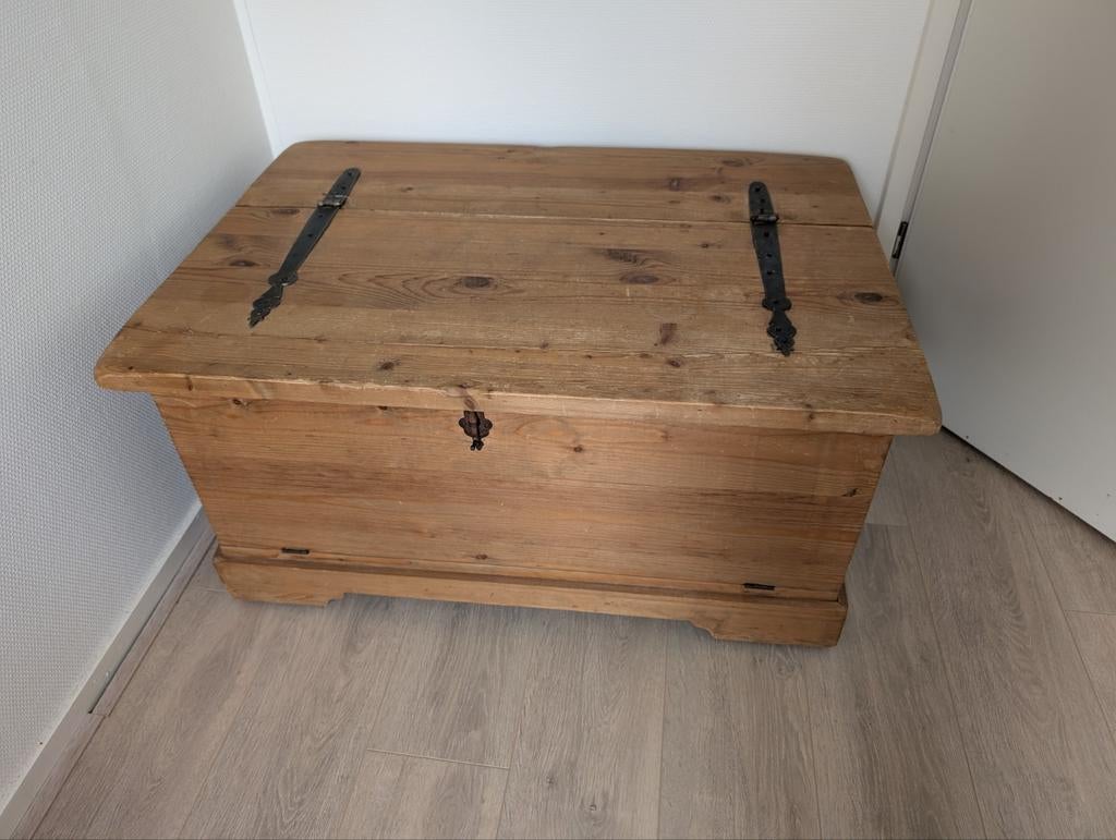 Houten dekenkist op wieltjes - voor/boven open, Huis en Inrichting, Woonaccessoires | Kisten, Ophalen, Gebruikt, 50 tot 100 cm