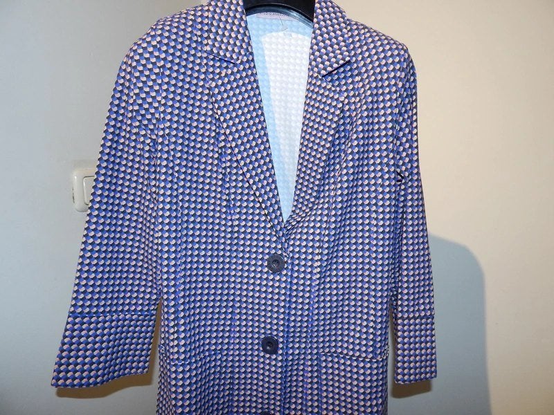 Studio Anneloes travel stof jasje blazer dikkere stof print, Studio Anneloes, Zo goed als nieuw, Jasje, Maat 34 (XS) of kleiner