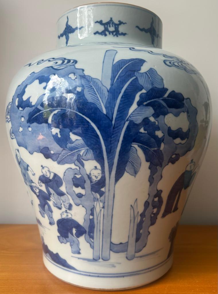 Antieke grote Chinese QING jar / vaas Chinees porselein, Verzenden