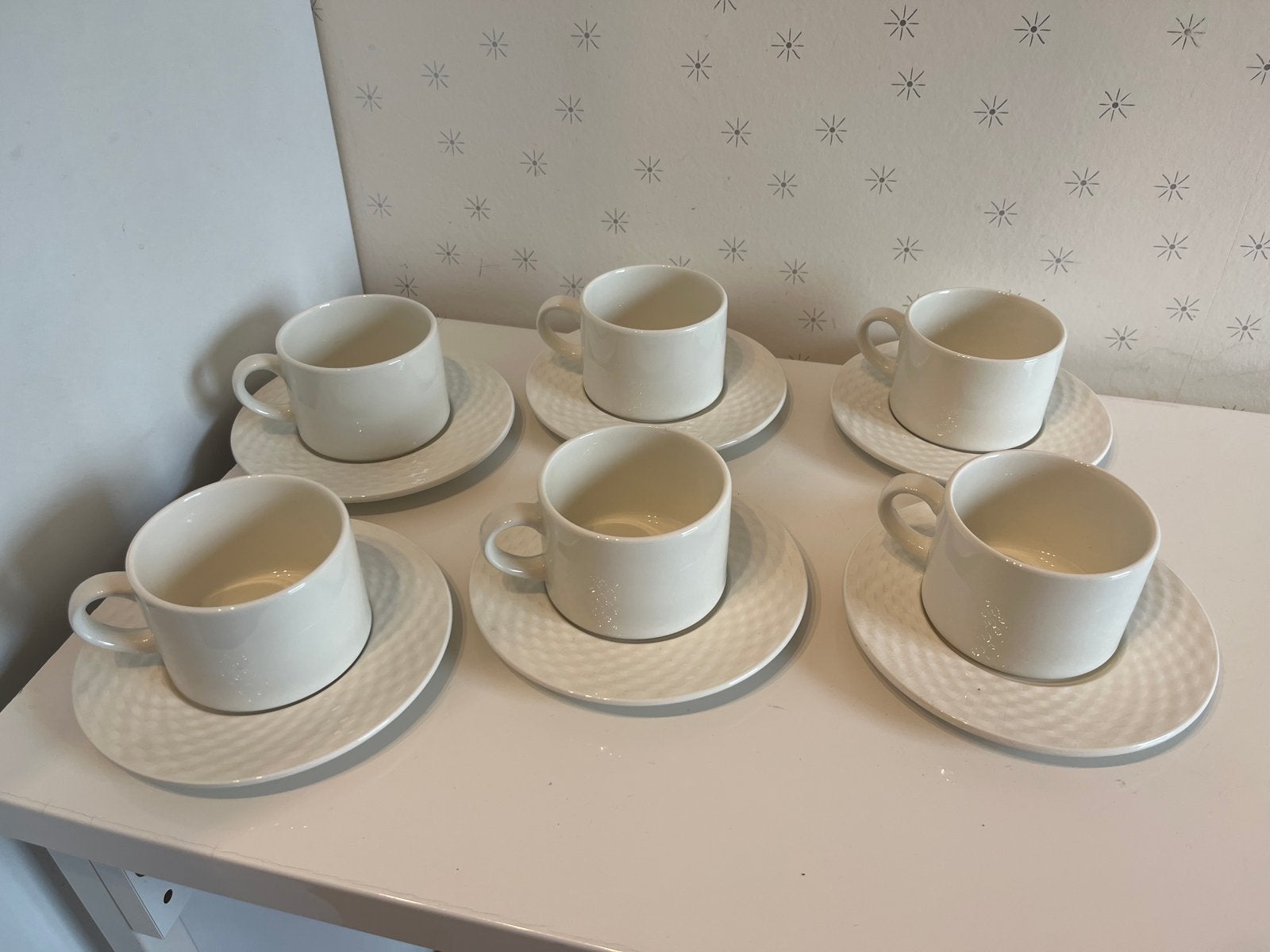 6x Pagnossin Ironstone President kop en schotel set, Gebruikt, Overige merken, Ophalen of Verzenden, Kop(pen) en/of Schotel(s)