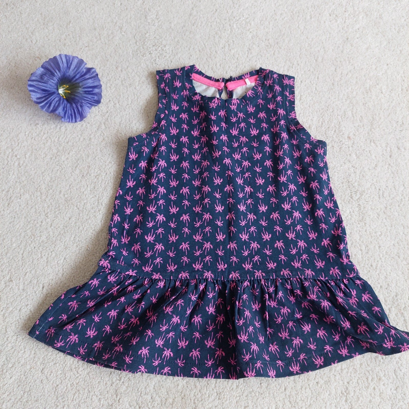 Zomers jurkje Name It met palmboompjes, maat 86, Kinderen en Baby's, Babykleding | Maat 86, Ophalen of Verzenden, Zo goed als nieuw