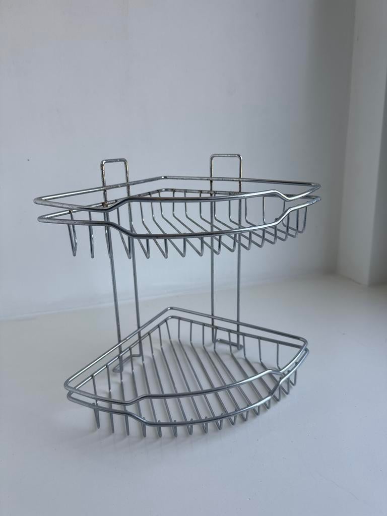 2-laags hoekrekje voor badkamer of keuken - Chroom, Ophalen, Gebruikt, Grijs, Overige typen
