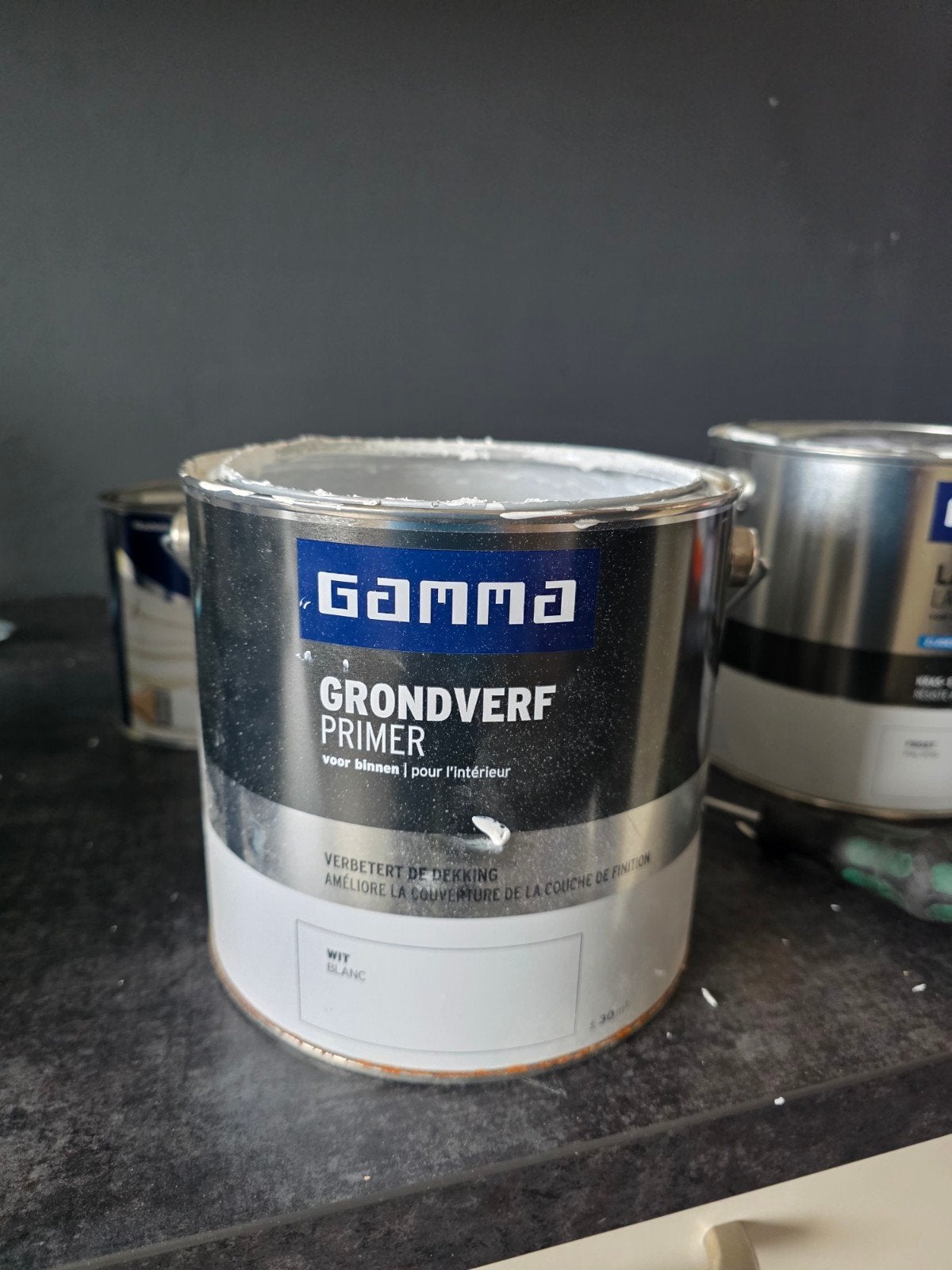 Gamma Grondverf Primer Wit - ca. 1,2L voor binnen, Ophalen, Gebruikt, Wit, Verf