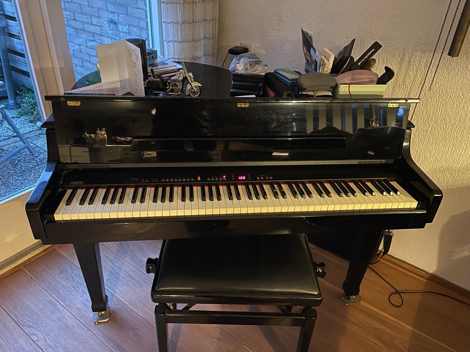 GEM GRP-180 Real Piano Digitale Vleugel Zwart, Ophalen, Gebruikt, Zwart, Digitaal