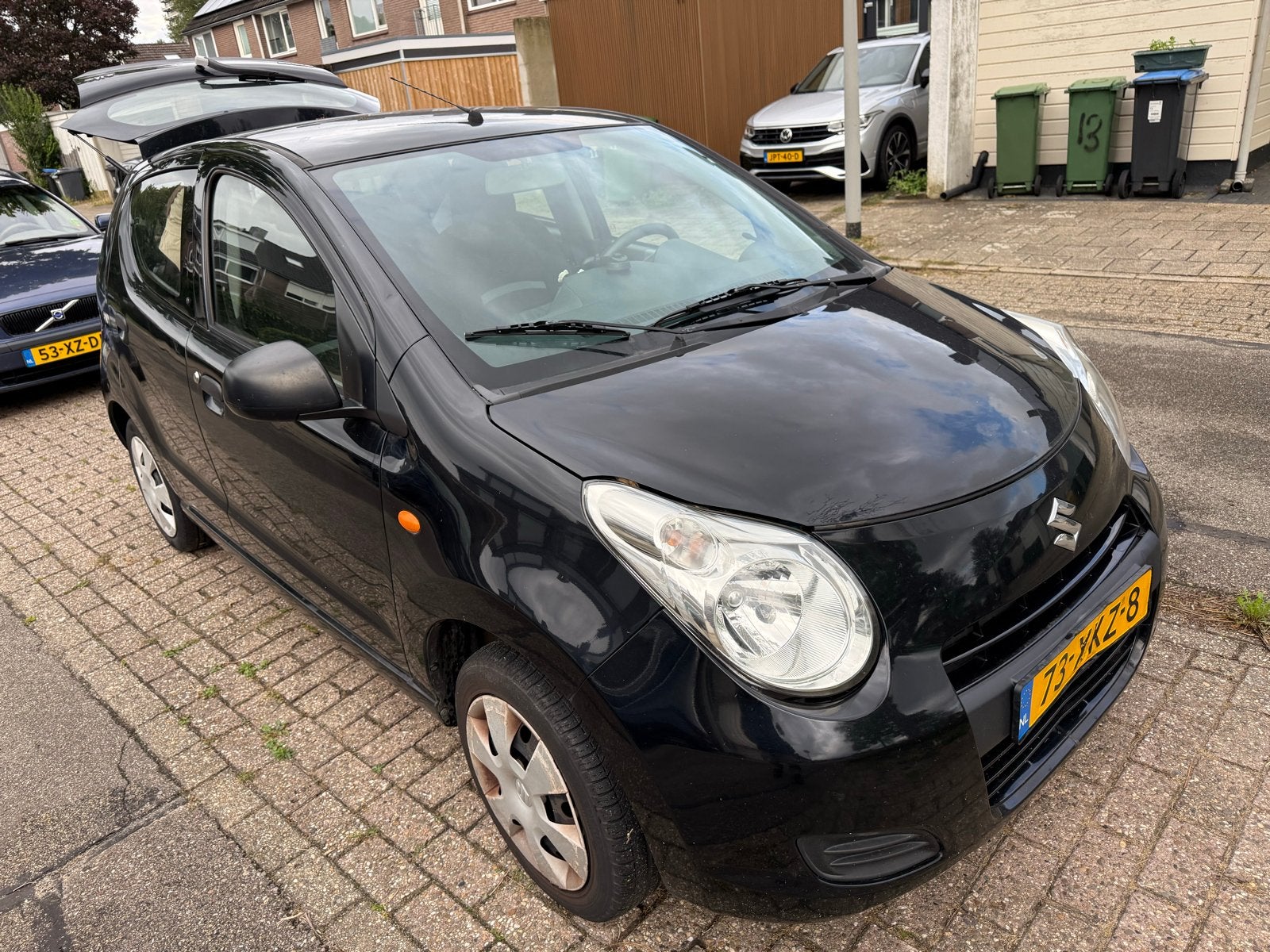 Suzuki Alto 1.0 2012 Zwart Airco 5 deurs afstandsbediening, Voorwielaandrijving, Euro 5, Stof, 200 kg
