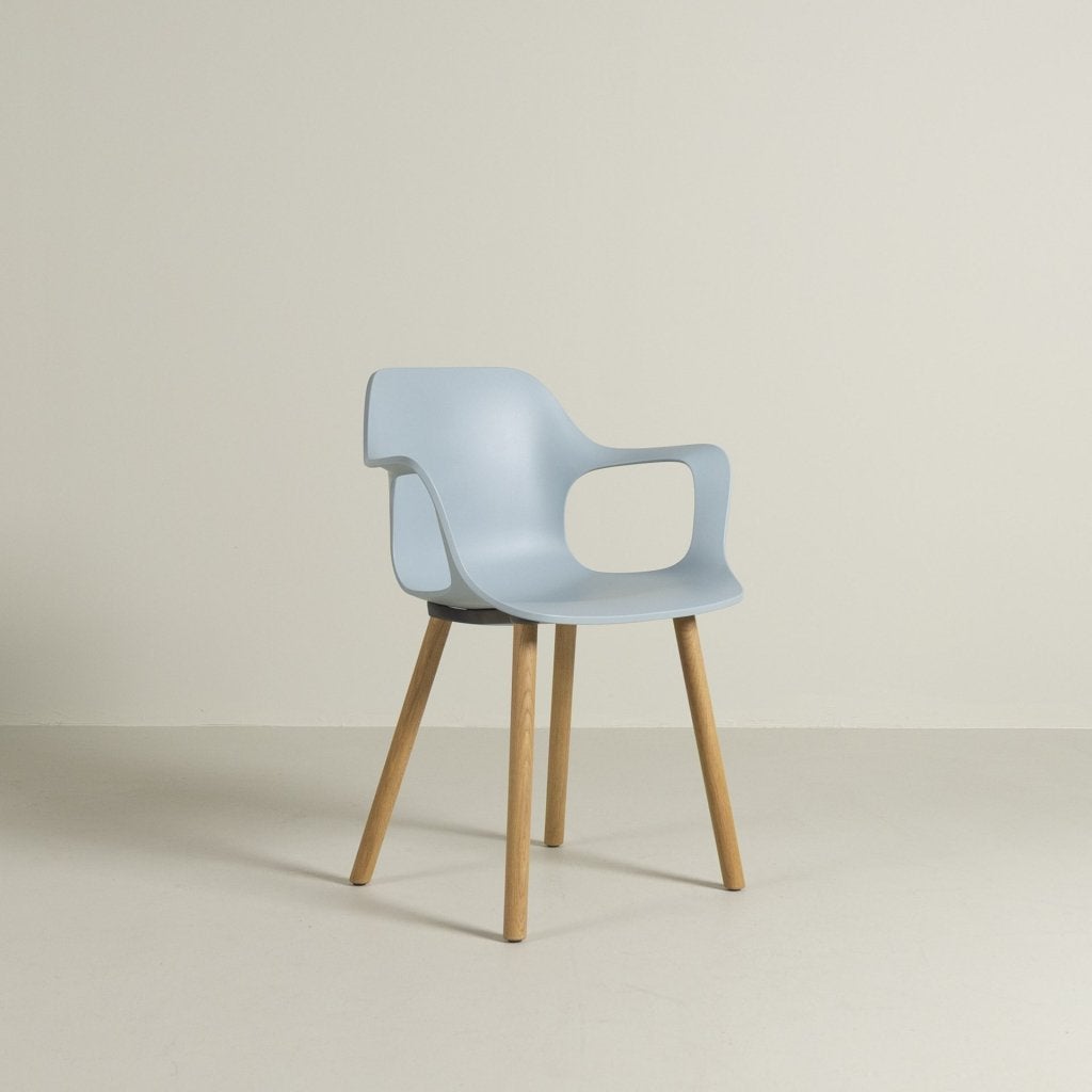 Vitra HAL Armchair Wood Stoel Lichtblauw Kunststof - Hout