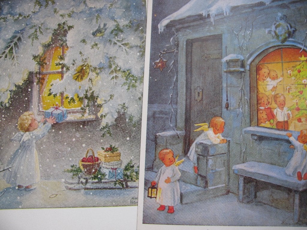 2 Vintage Kaarten - Engel / Speelgoed / Finland, Verzenden, 1980 tot heden, Feest(dag)