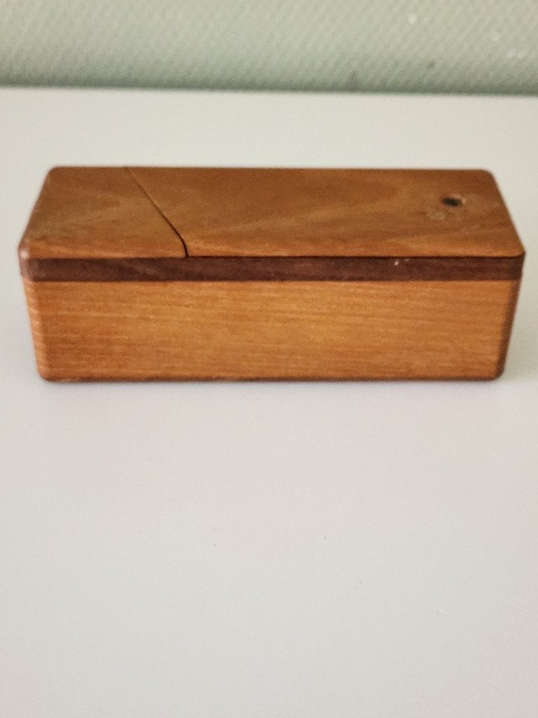 Houten grappig spaarpot doosje, Ophalen of Verzenden, Gebruikt, Hout, Overige thema's