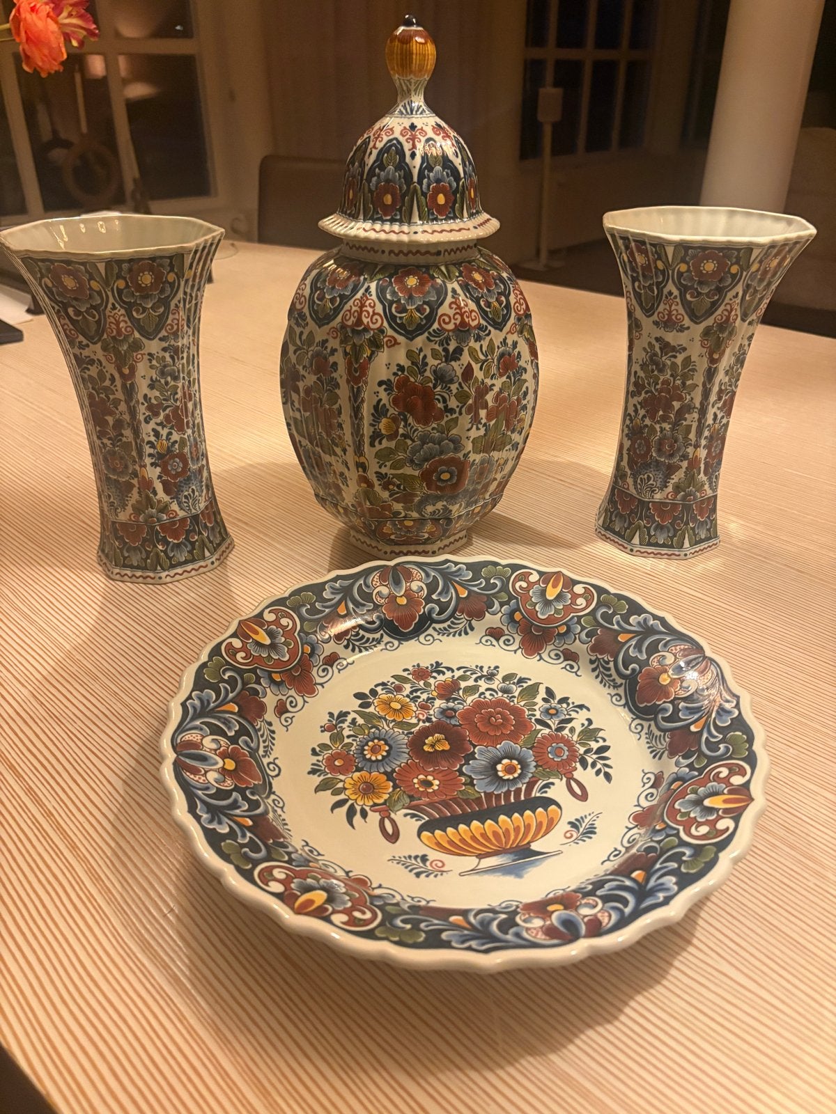 Prachtige handgeschilderde Delftse set - Oud Delft, Ophalen