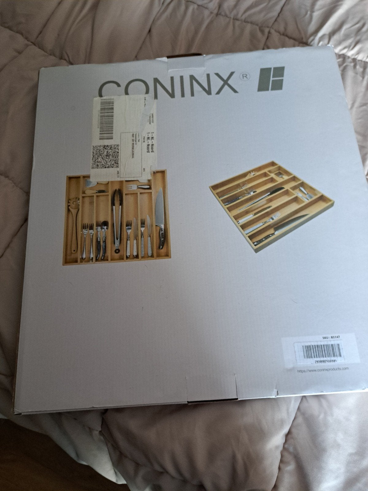 Coninx Bamboe Bestekbak 51 breed en 47 lang, Ophalen, Zo goed als nieuw, Overige merken, Hout