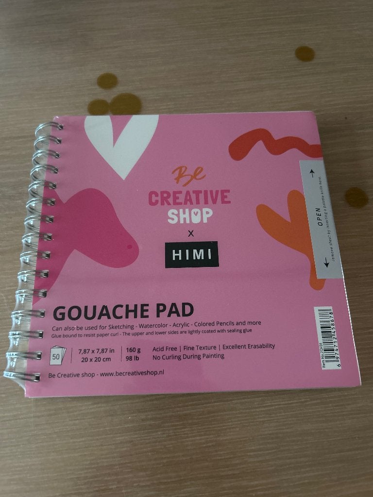Nieuw Gouache Pad - Be Creative Shop x HIMI, Hobby en Vrije tijd, Ophalen of Verzenden, Nieuw, Overige typen