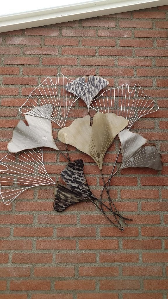 metal leaves wanddecoratie 90 x 90 cm, Huis en Inrichting, Woonaccessoires | Wanddecoraties, Ophalen, Metaal, 90 cm, Decoratieobject