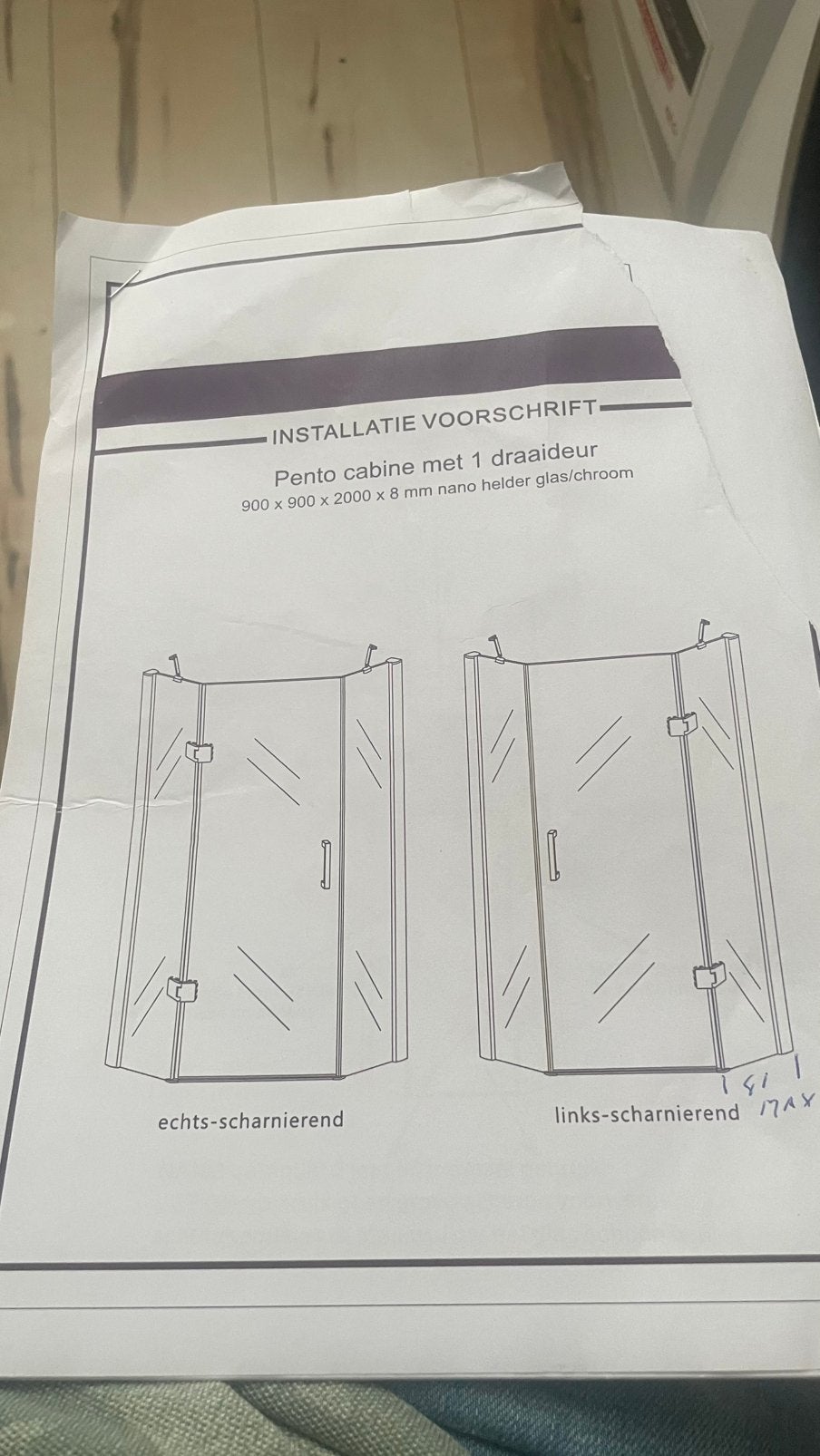 Douchcabine 90x90x200cm h8mm Helder, Ophalen of Verzenden, Nieuw