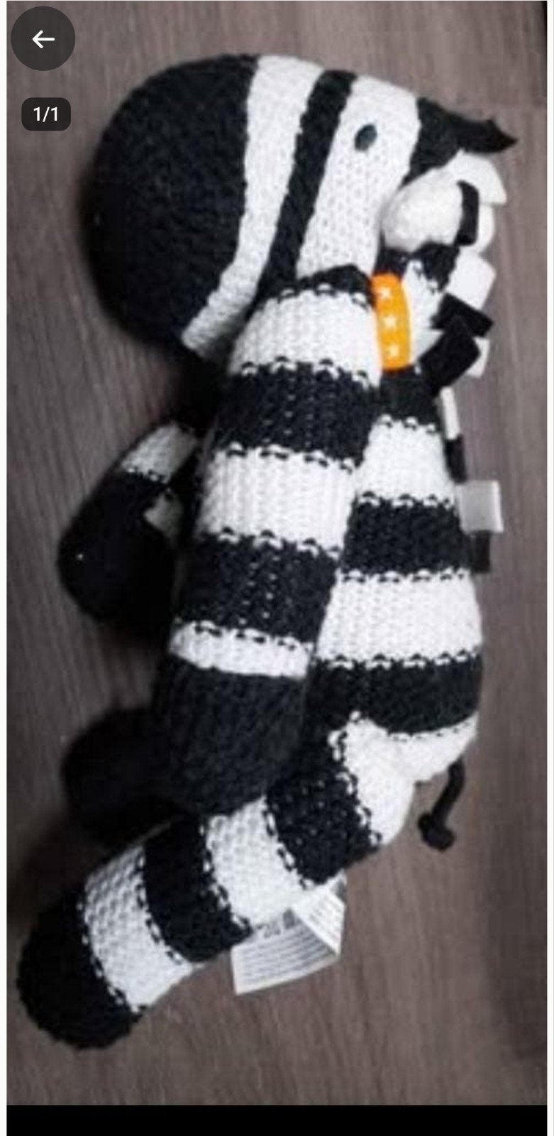 Hema Gebreide Zebra Knuffel, Ophalen of Verzenden, Zo goed als nieuw, Overige typen