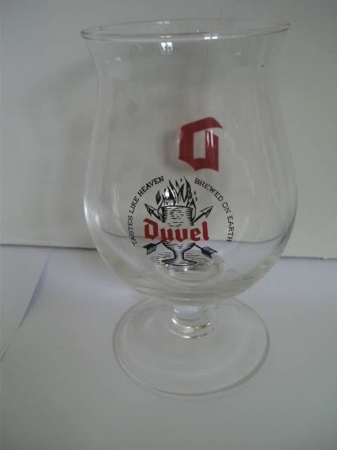 Duvel glas, "Tastes likes heaven, Brewed on earth", Verzamelen, Ophalen of Verzenden, Zo goed als nieuw, Glas of Glazen, Duvel