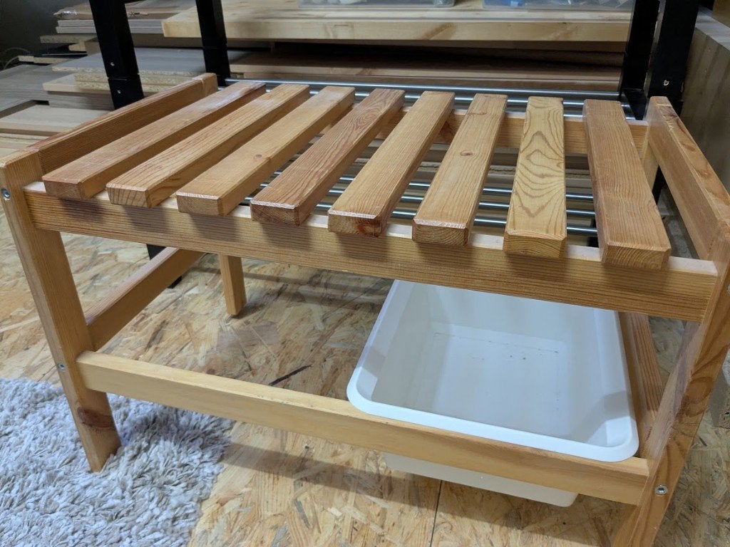 bankje Ikea met opbergbak, Ophalen, Minder dan 50 cm, Gebruikt, 50 tot 100 cm
