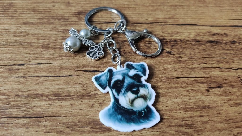 Tas/Sleutelhanger Schnauzer groot met beschermengeltje, Verzenden, Nieuw