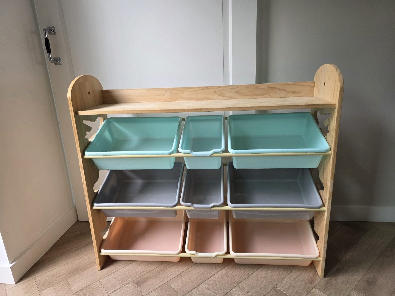 Houten speelgoedrek met opbergbakken voor kinderkamer, Ophalen, Gebruikt, Jongen of Meisje