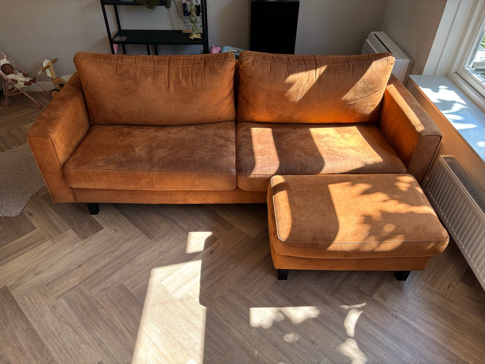 Leuke Jinx bank met hocker, Ophalen, Gebruikt, 75 tot 100 cm, Rechte bank