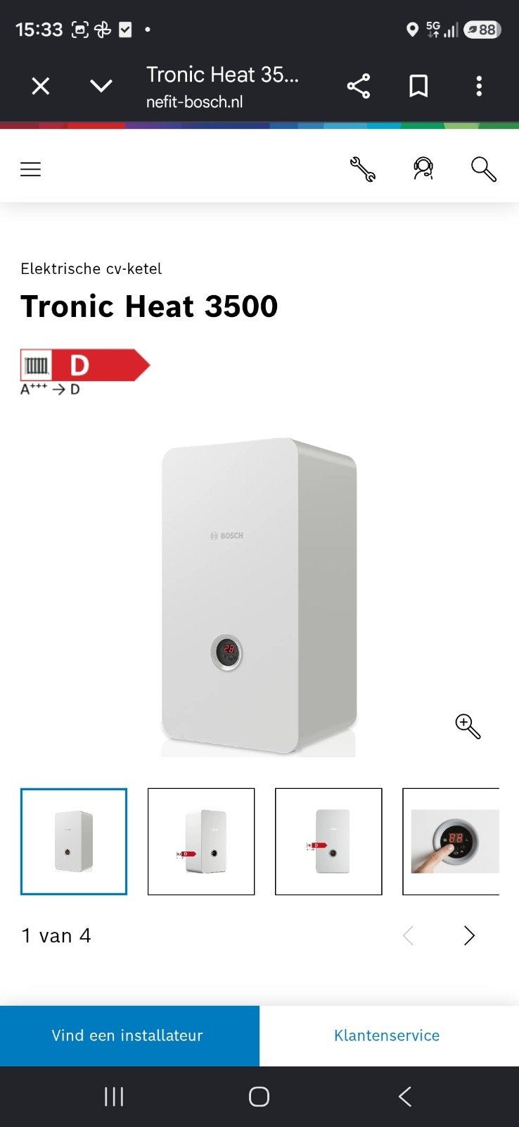 Bosch Tronic Heat 3500 Elektrische Ketel - Nieuw in Doos, Doe-het-zelf en Verbouw, Ophalen of Verzenden, Nieuw, 800 watt of meer