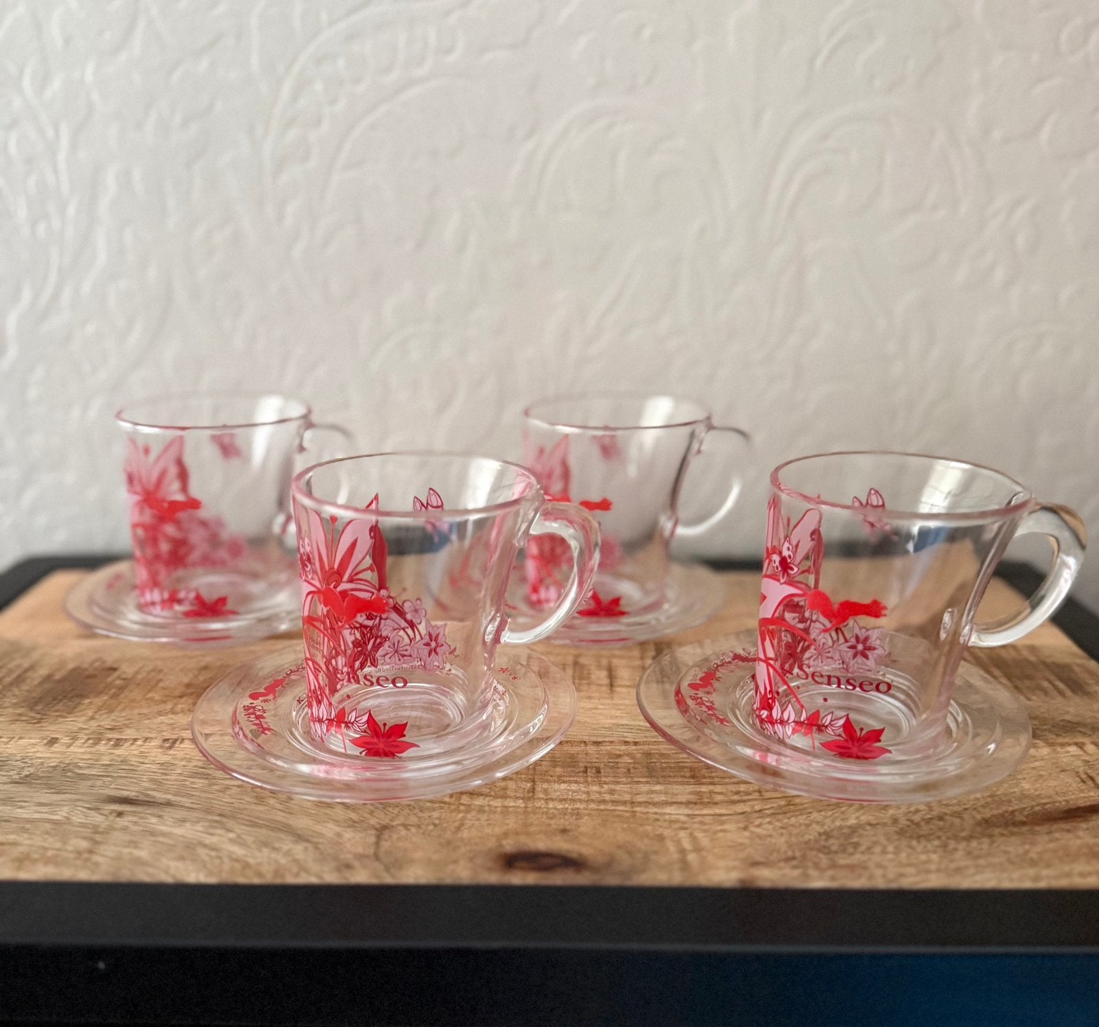 4x kop en schotel (Senseo) Limited Edition Tord Boontje, Ophalen of Verzenden, Zo goed als nieuw, Overige stijlen, Kop(pen) en/of Schotel(s)