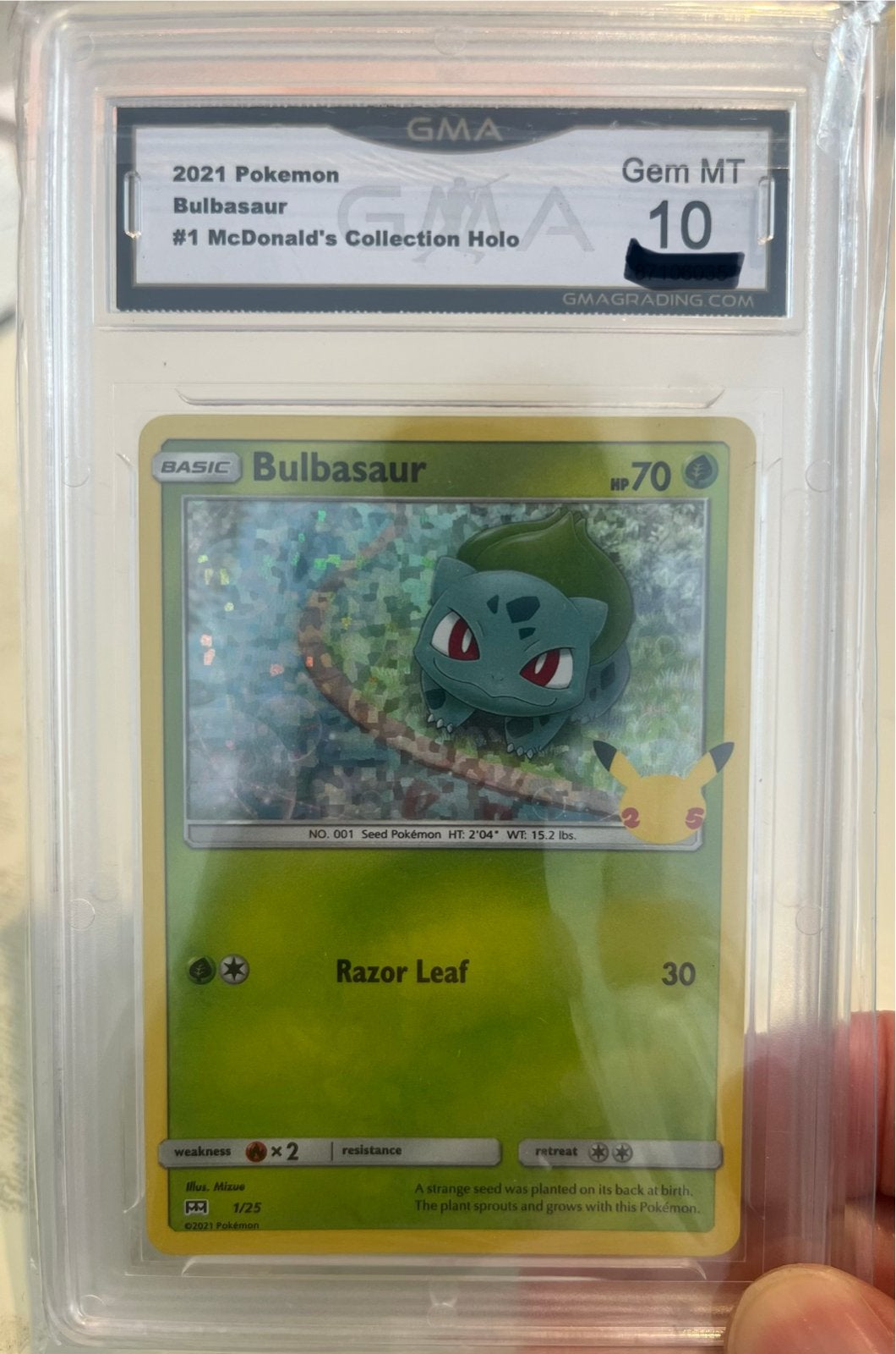 Bulbasaur McDonald's Collection Holo GMA 10, Ophalen of Verzenden, Nieuw, Losse kaart, Foil