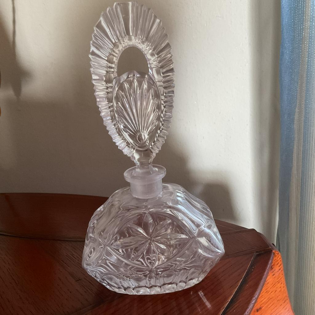 HELE LEUKE OUDE GEPERSTGLAZEN ART DECO PARFUMFLES, Ophalen of Verzenden