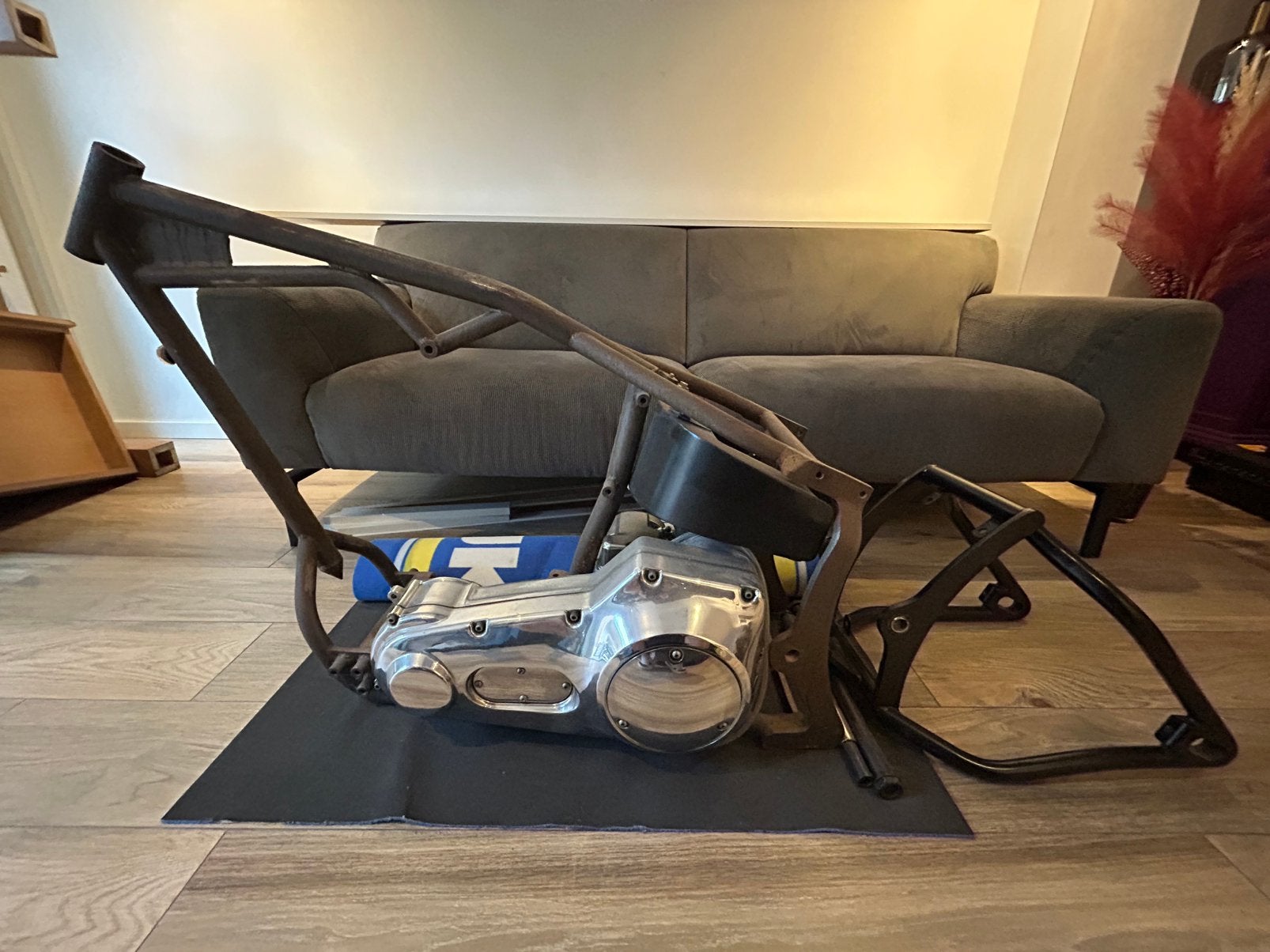 Frame met kenteken, zelfbouw, motorblok, Motoren, Ophalen, Gebruikt