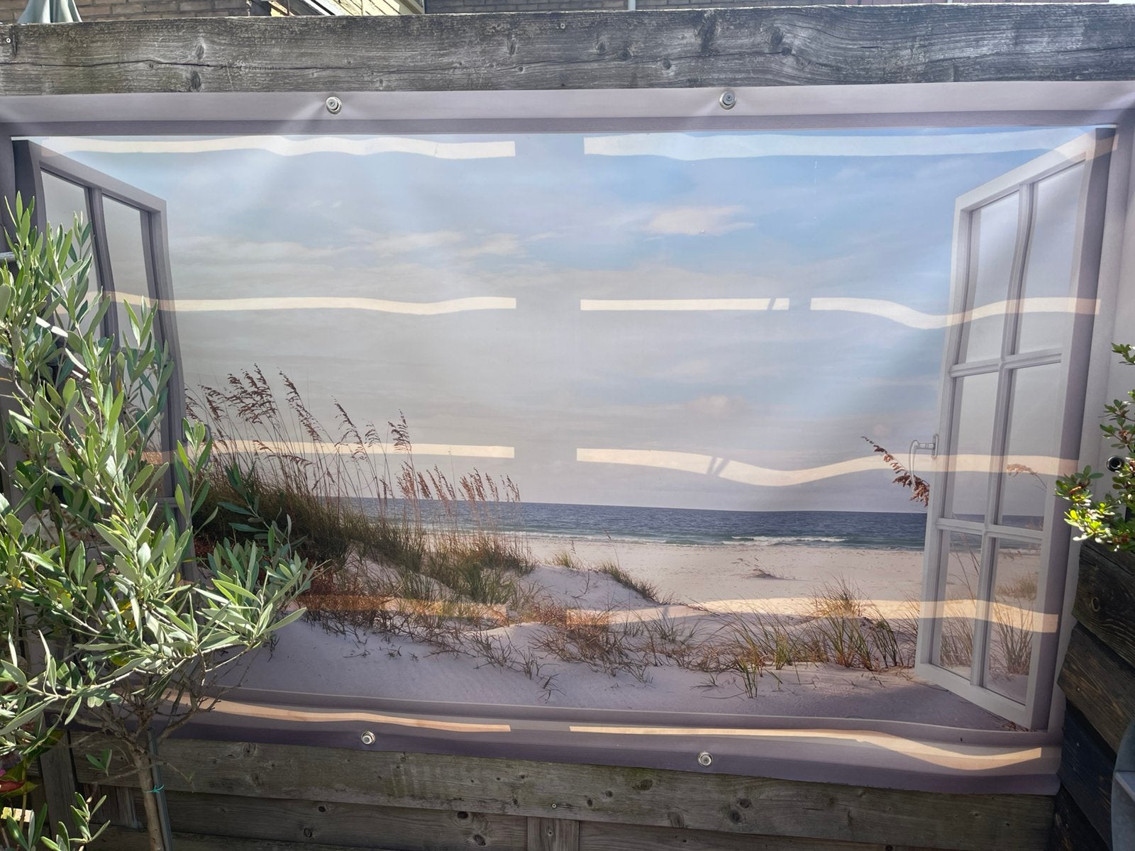 Tuinposter strand, Ophalen, Gebruikt