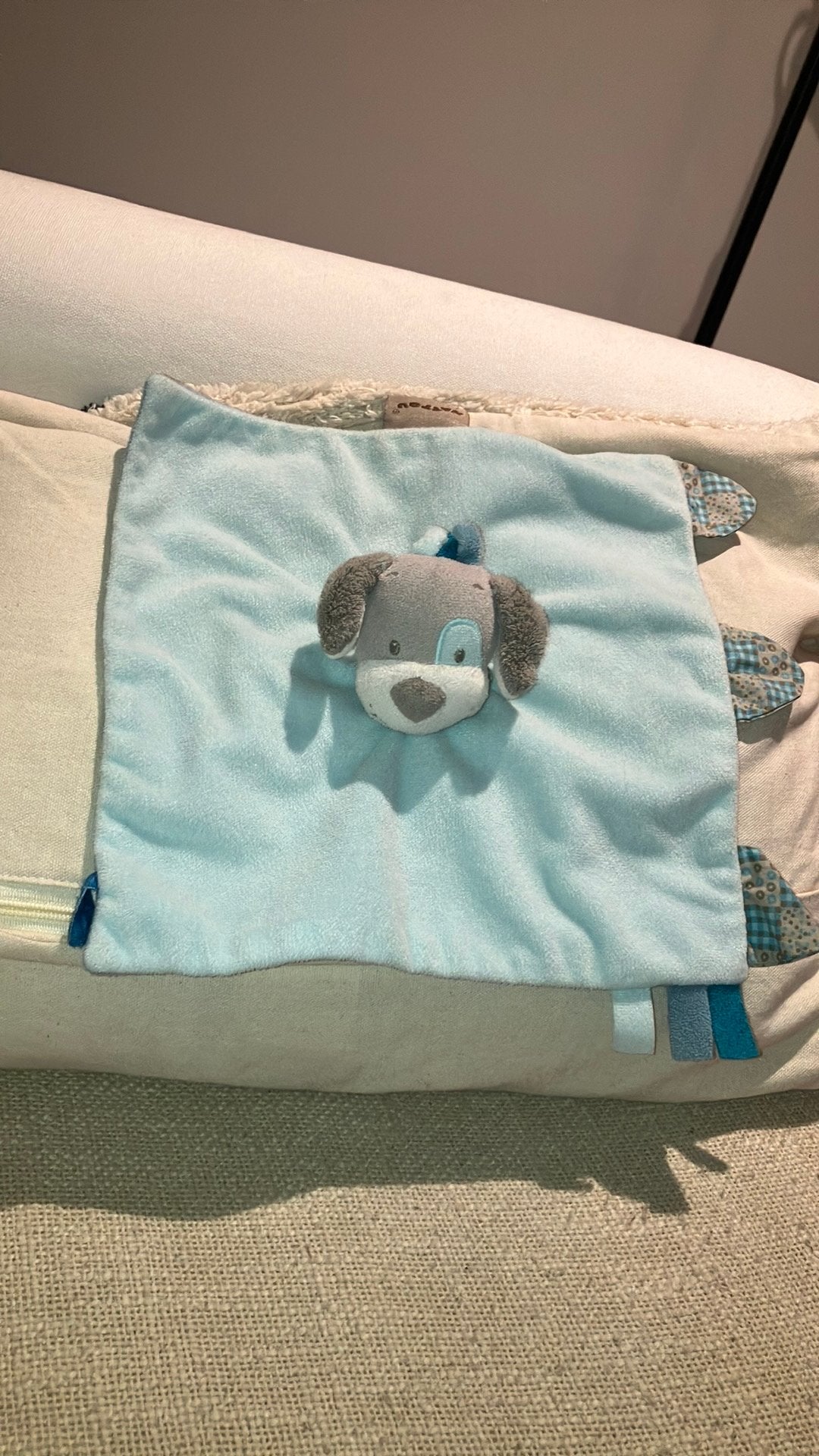 Nattou hond. Knuffeldoekje, Gebruikt, Overige merken, Blauw, Hond
