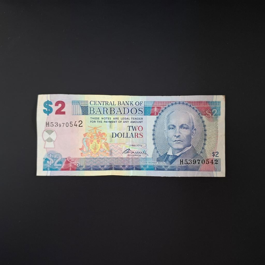 2 dollar Barbados #018, Postzegels en Munten, Bankbiljetten | Amerika, Verzenden, Noord-Amerika, Los biljet