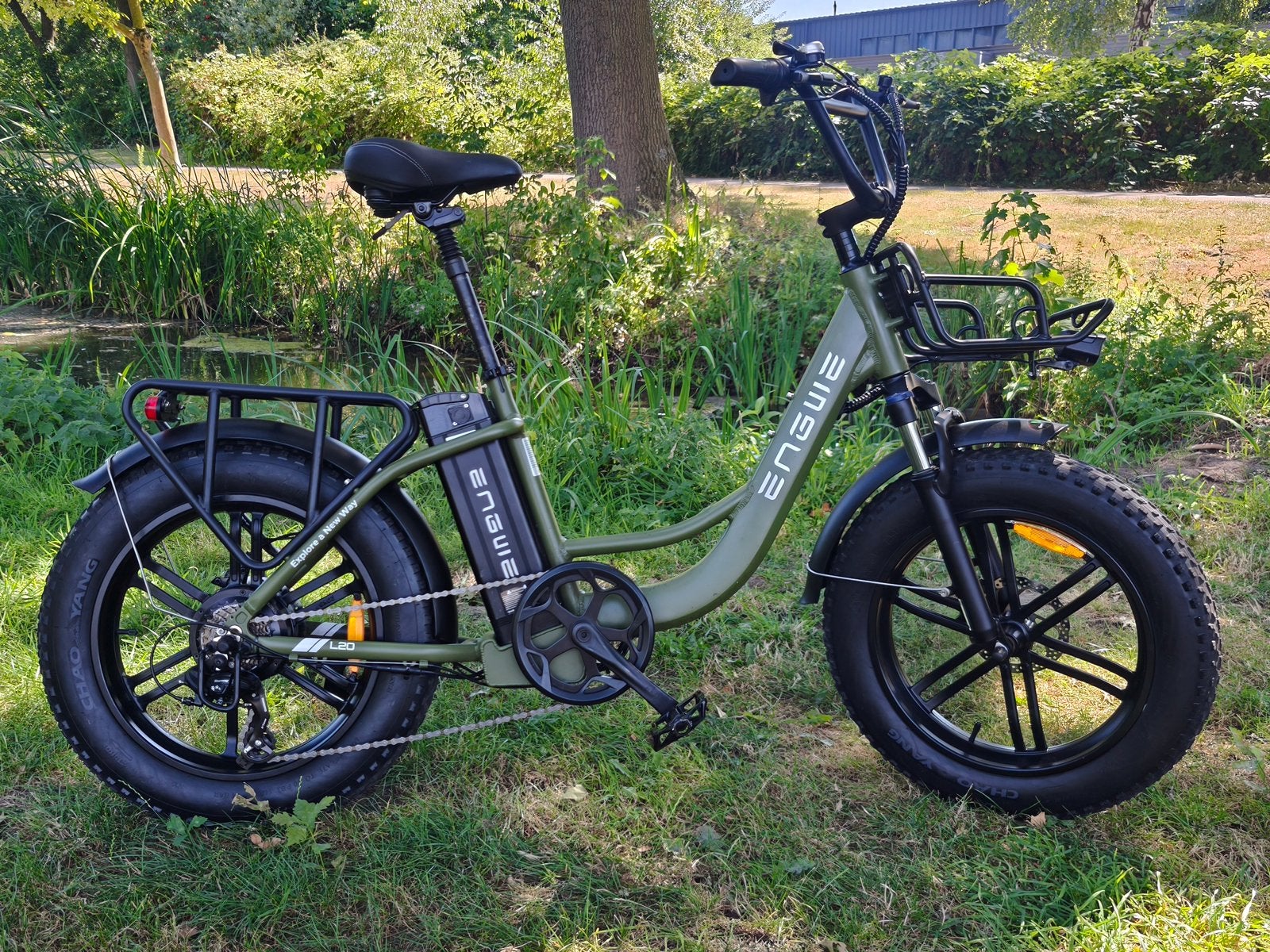 Stoere Engwe L20 e-bike met dikke banden en verende zadelpen, Fietsen en Brommers, Overige merken, Versnellingen, Zo goed als nieuw