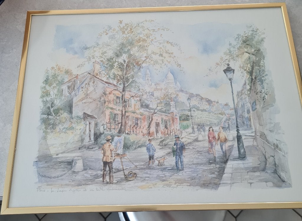 Mooi schilderij Parijs - gesigneerd Jegai, Ophalen of Verzenden
