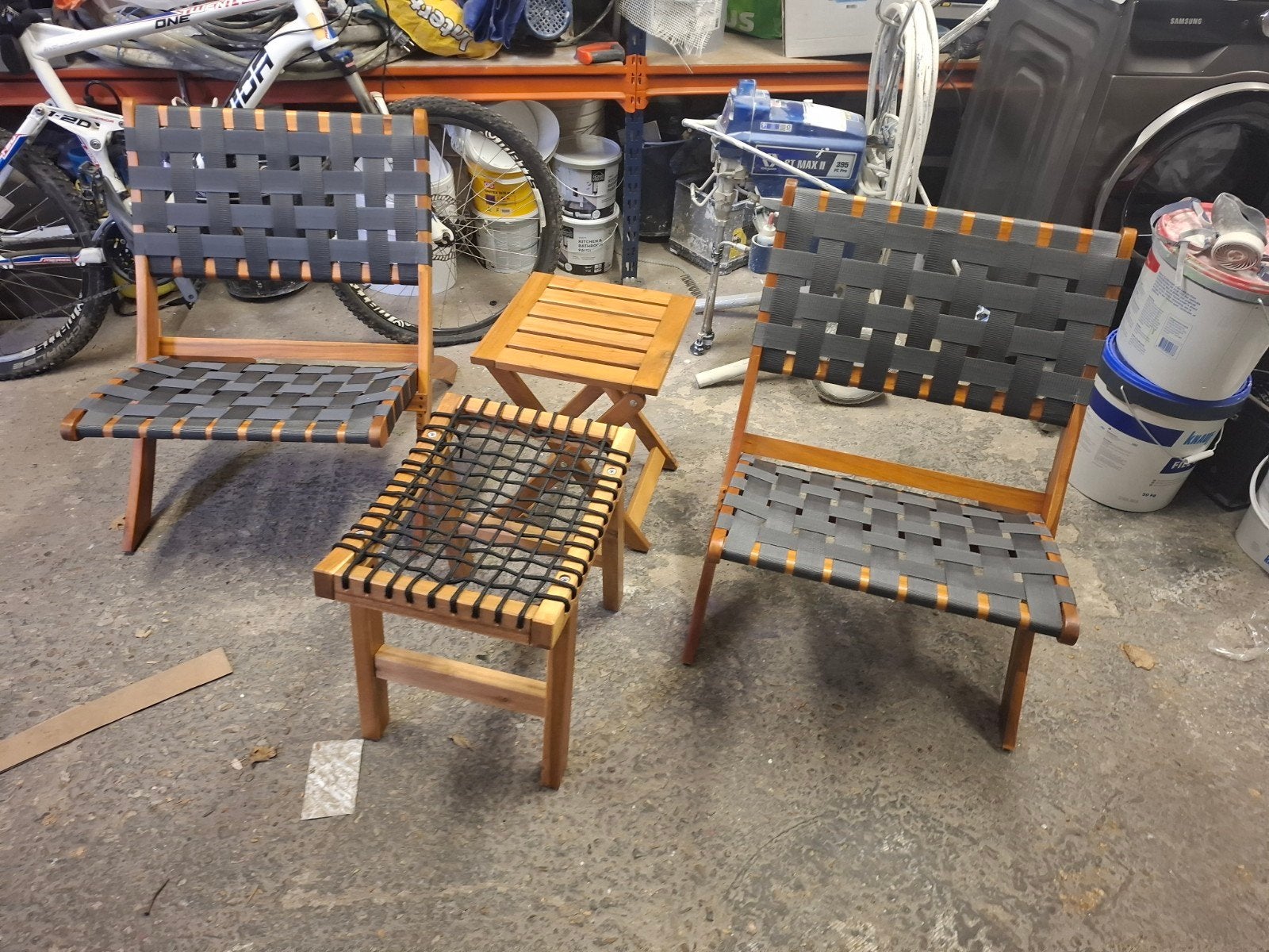NOUS Garden Teakhouten Tuinstoelen en Bijzettafel, Ophalen, Gebruikt, Onbekend adres, Teakhout