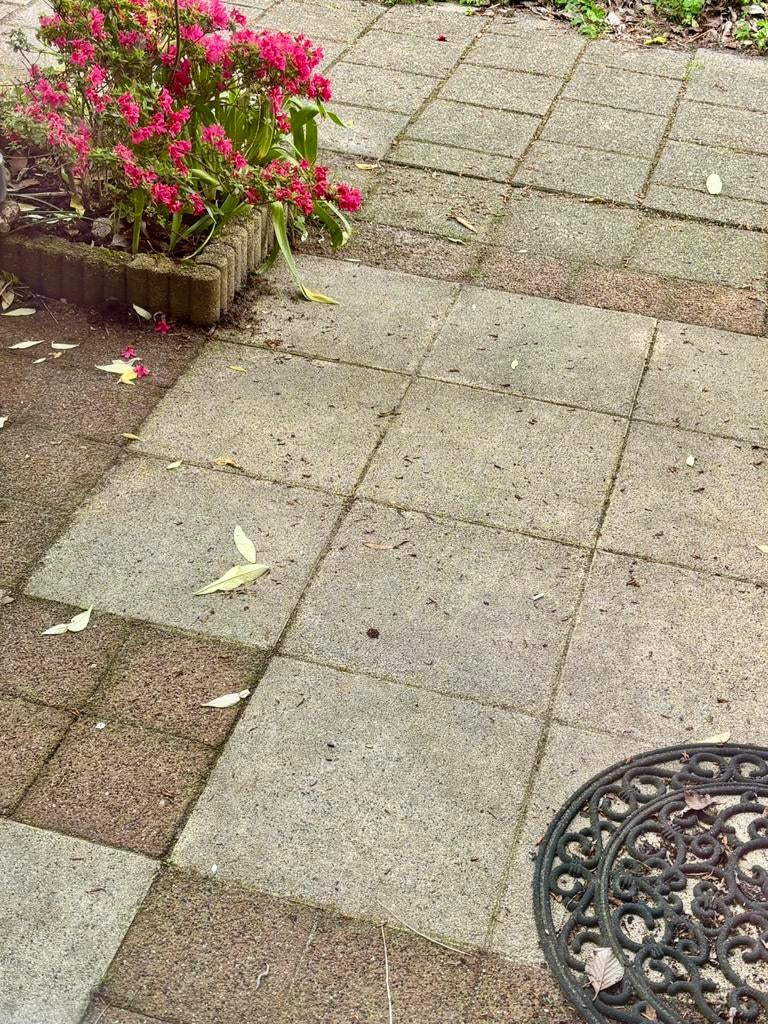 Gele tuintegels, Tuin en Terras, Tegels en Klinkers, Ophalen, Gebruikt, Minder dan 5 m², Beton